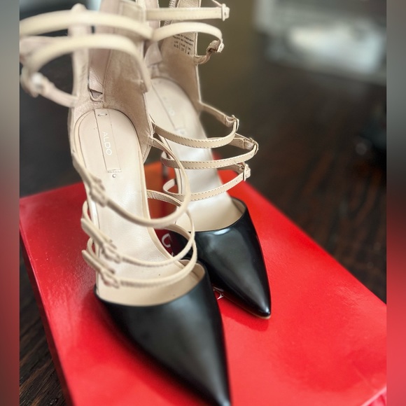 Aldo Black and Nude Buckle Up Stiletto - Picture 5 of 8